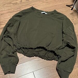 Zara Olive Green Women's Cropped Top